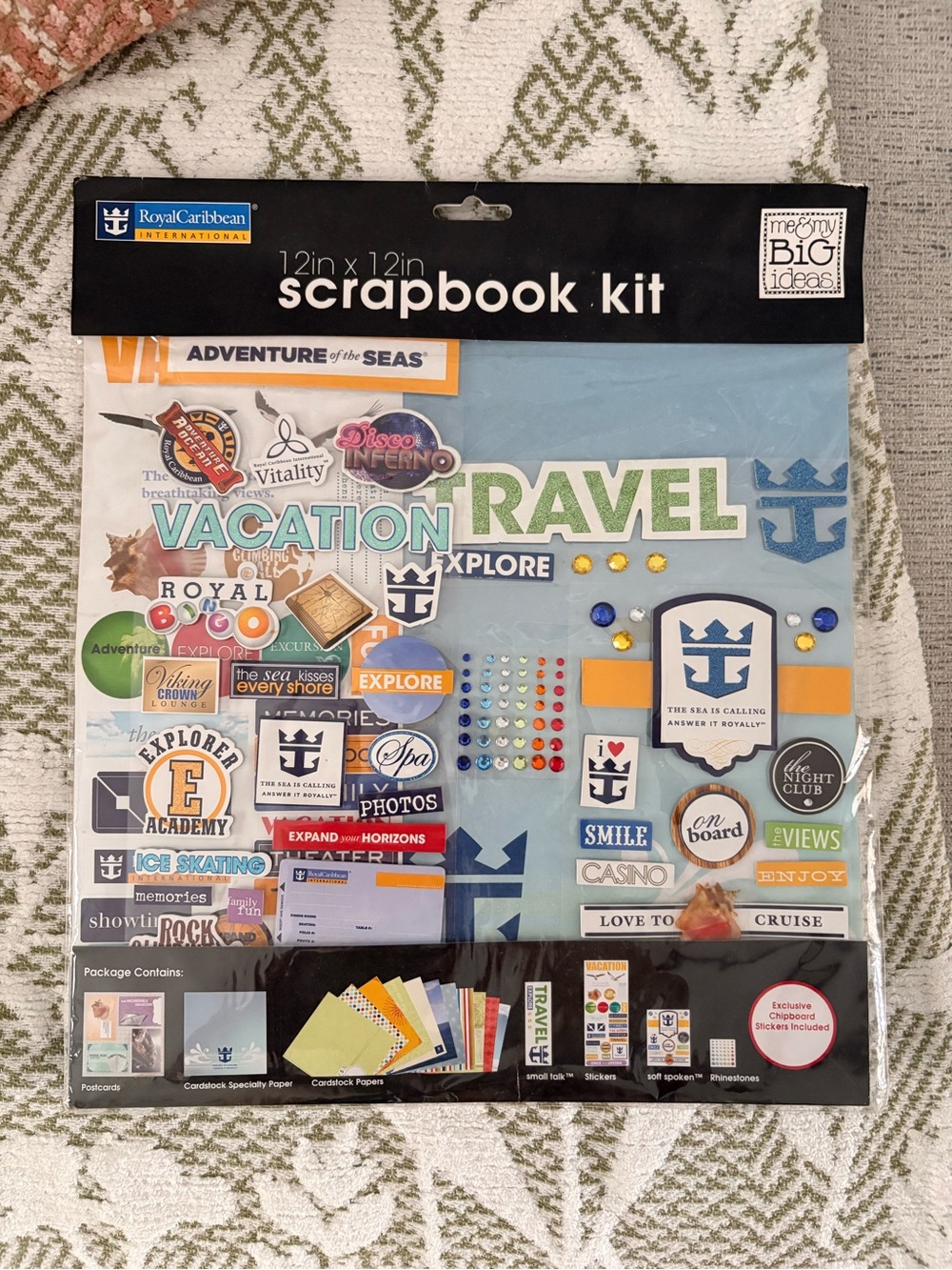 Vintage Royal Caribbean 12in x 12in Vacation Scrapbook Kit - Blue & White